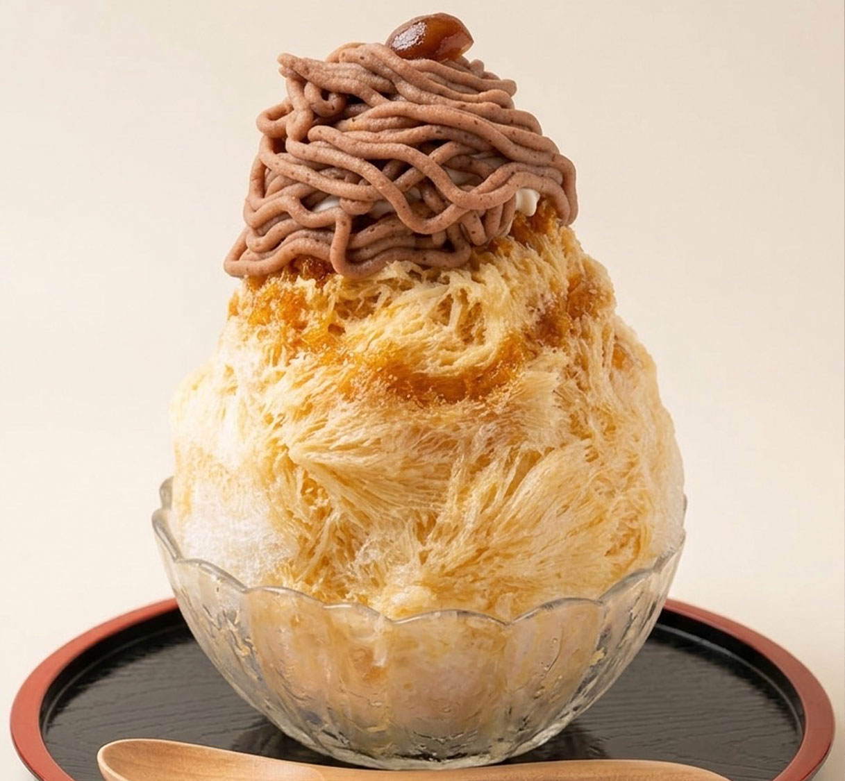 モンブランプリンかき氷の写真